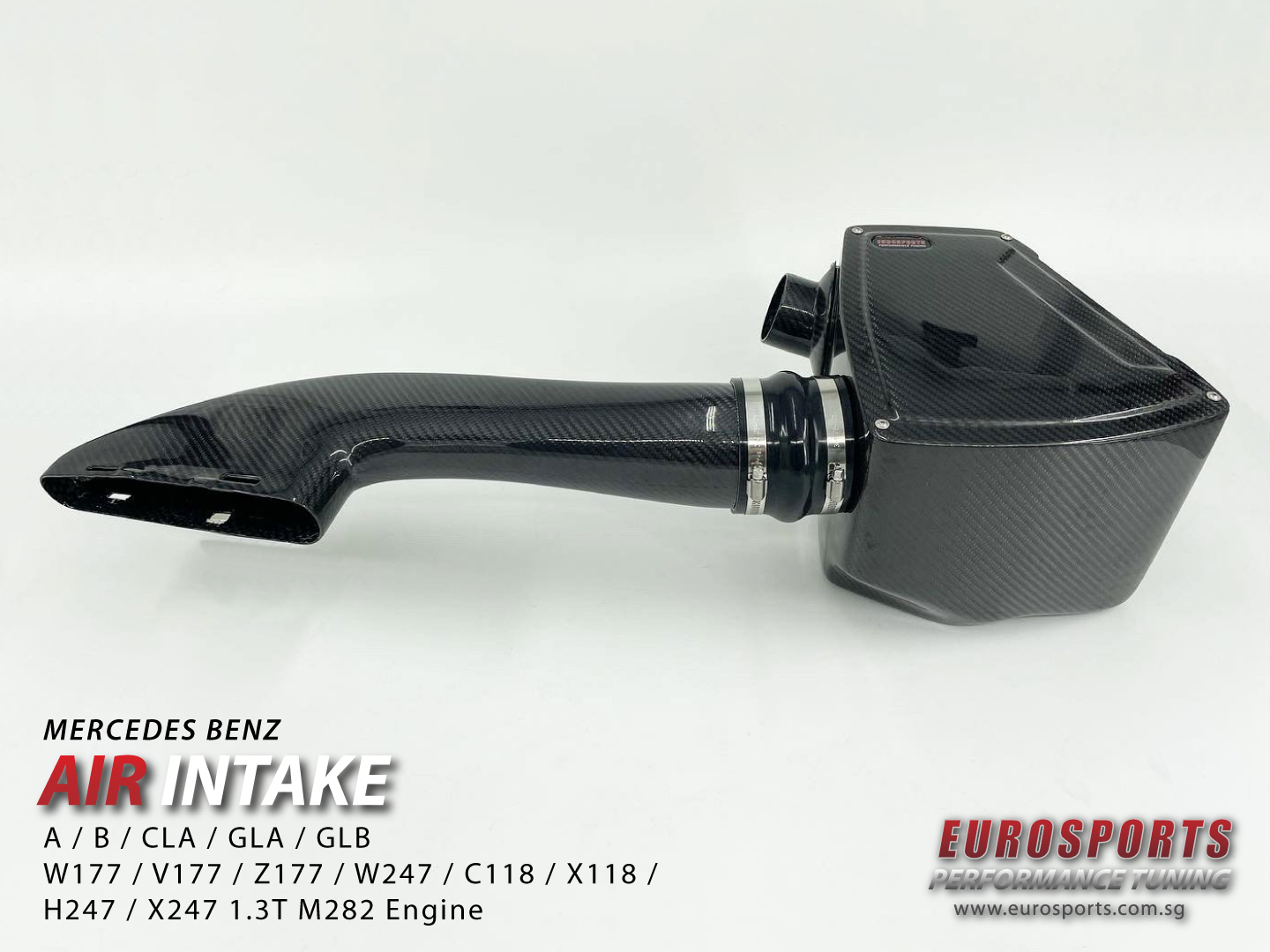 Mercedes-Benz-A180-A200-CLA180-CLA200-GLB180-GLB200-W177-V177-Z177-C118-X118-H247-Carbon-Fiber-Air-Intake-System-Upgrade-Eurosports