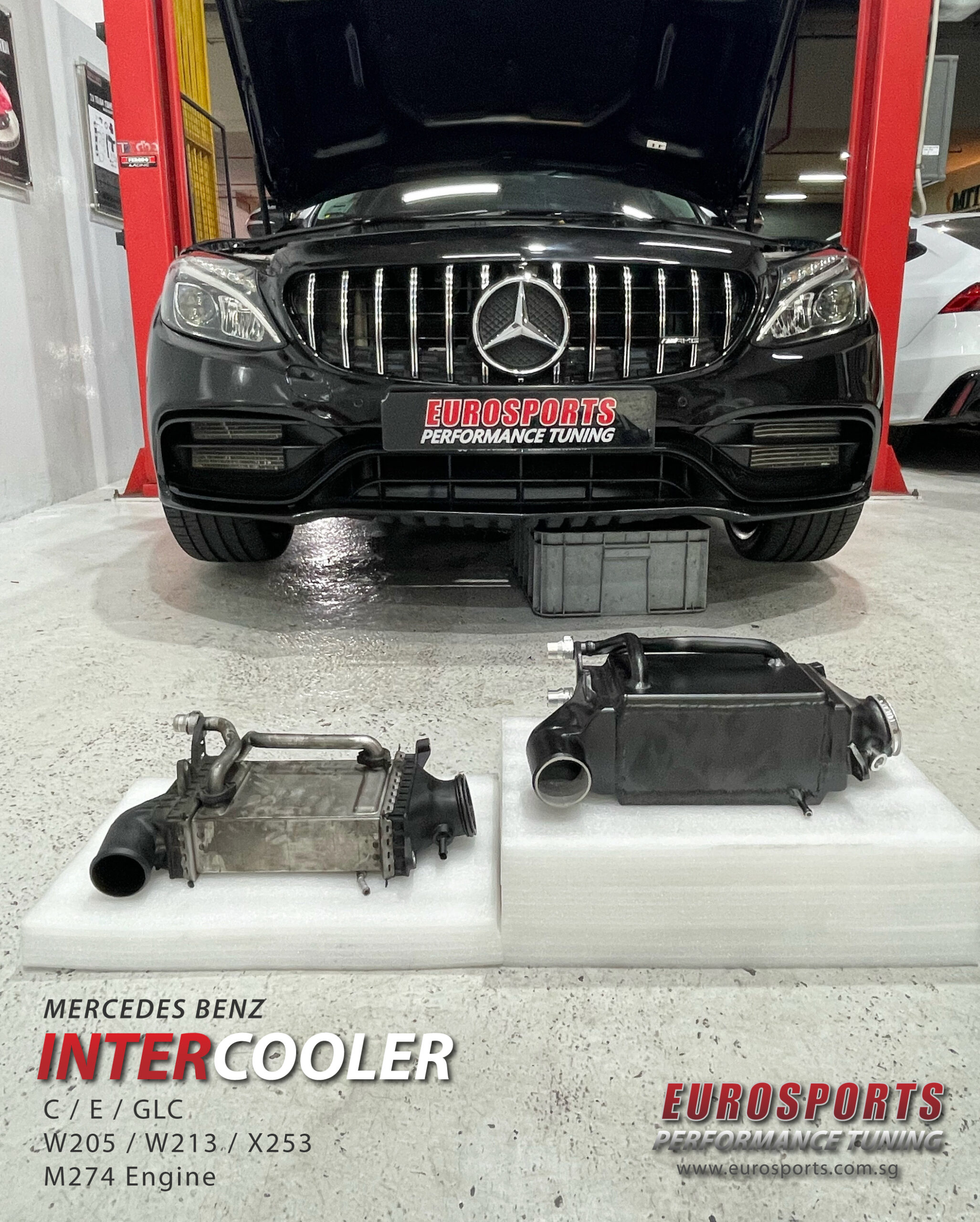 Mercedes_Benz_C180_C200_C250_C300_W205_E200_E250_E300_W213_GLC200_GLC250_GLC300_X253_intercooler_heat_exchanger_upgrade_singapore